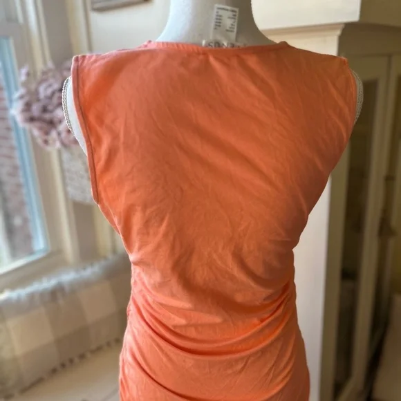 Venus Ruched Peach Dress - Picture 9 of 10